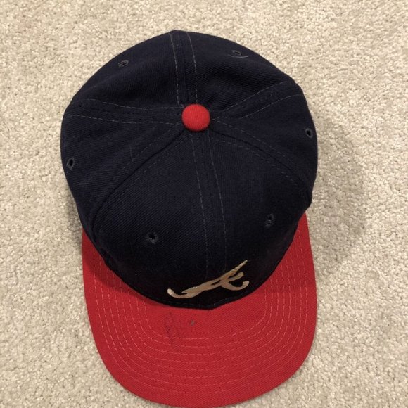 Vintage Atlanta Braves Fitted Cap Hat The Pro Wool Fitted 6 7/8 - Picture 3 of 9